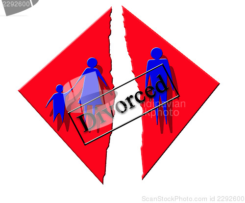 Image of Vector symbolizing divorce in family