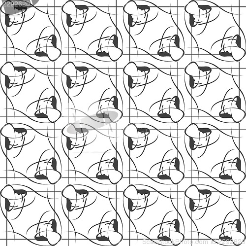 Image of Abstract geometric seamless pattern. Black and white pattern with line