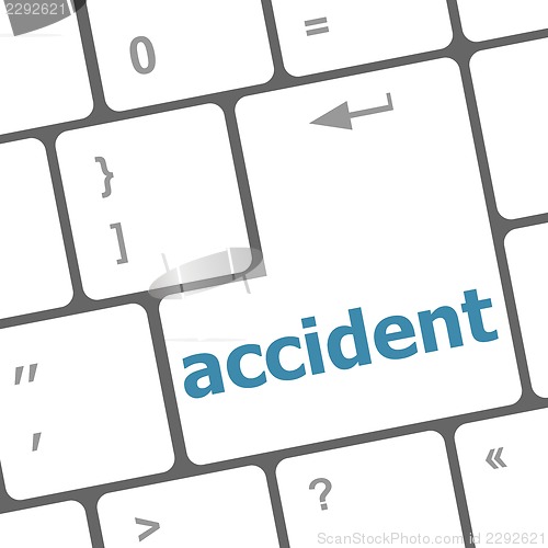 Image of accident on computer keyboard key enter button