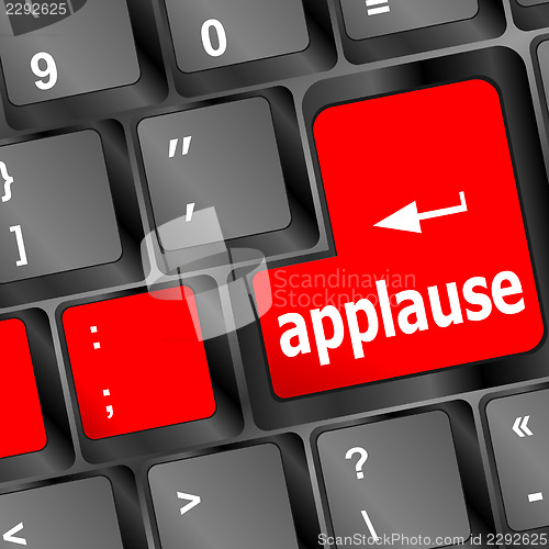 Image of business concept: applause words on digital screen, 3d