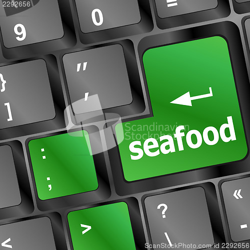 Image of keyboard key layout with sea food button