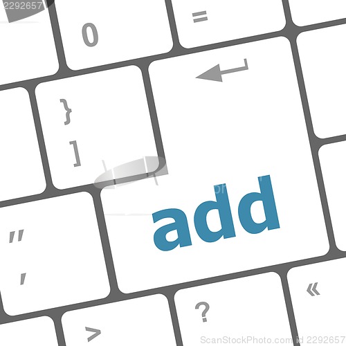 Image of Social media network concept: add on computer keyboard key