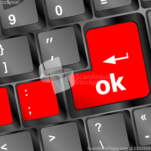 Image of ok button on the keyboard key