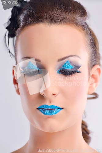 Image of Beautiful Woman with  Luxury Makeup