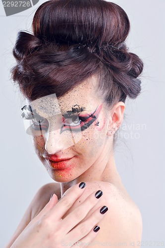 Image of Beautiful Woman with  Luxury Makeup