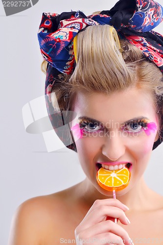 Image of Beautiful Woman with  Luxury Makeup