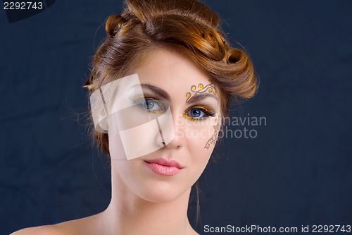 Image of Beautiful Woman with  Luxury Makeup