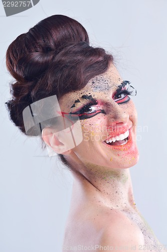 Image of Beautiful Woman with  Luxury Makeup