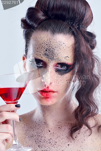 Image of Beautiful Woman with  Luxury Makeup