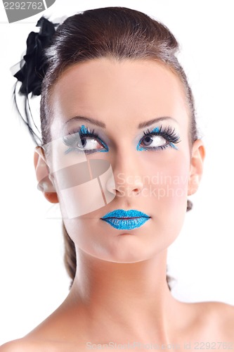 Image of Beautiful Woman with  Luxury Makeup