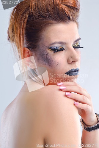 Image of Beautiful Woman with  Luxury Makeup