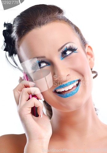 Image of Beautiful Woman with  Luxury Makeup