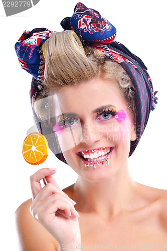 Image of Beautiful Woman with  Luxury Makeup