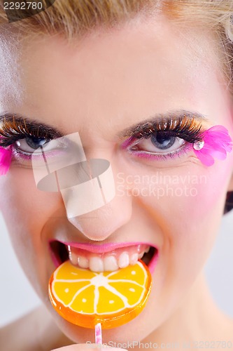 Image of Beautiful Woman with  Luxury Makeup