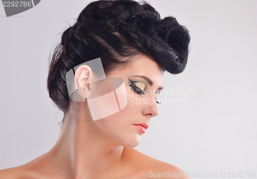 Image of Beautiful Woman with  Luxury Makeup