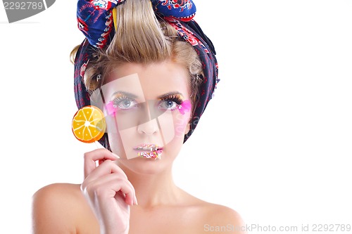 Image of Beautiful Woman with  Luxury Makeup