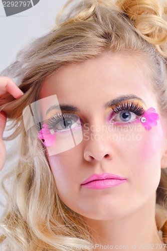 Image of Beautiful Woman with  Luxury Makeup