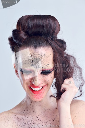 Image of Beautiful Woman with  Luxury Makeup