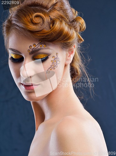 Image of Beautiful Woman with  Luxury Makeup