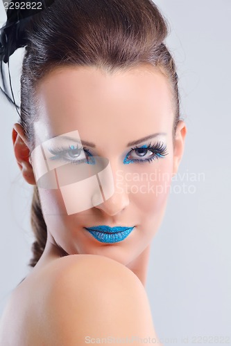 Image of Beautiful Woman with  Luxury Makeup