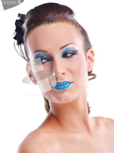 Image of Beautiful Woman with  Luxury Makeup
