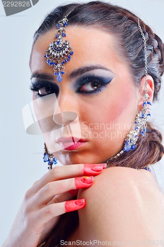 Image of Beautiful Woman with  Luxury Makeup