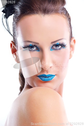 Image of Beautiful Woman with  Luxury Makeup