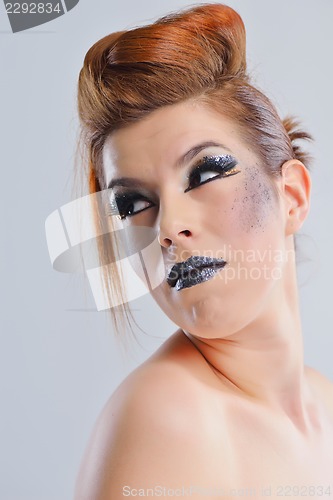 Image of Beautiful Woman with  Luxury Makeup
