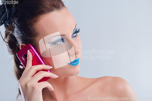 Image of Beautiful Woman with  Luxury Makeup