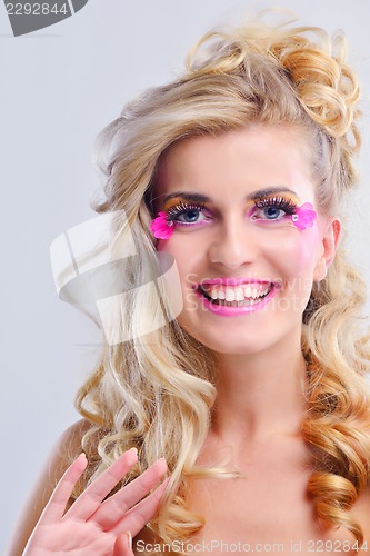 Image of Beautiful Woman with  Luxury Makeup