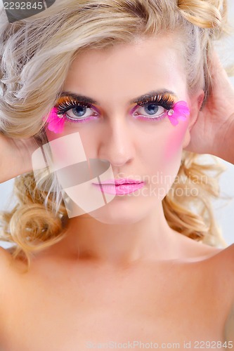 Image of Beautiful Woman with  Luxury Makeup