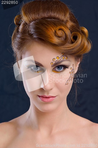 Image of Beautiful Woman with  Luxury Makeup