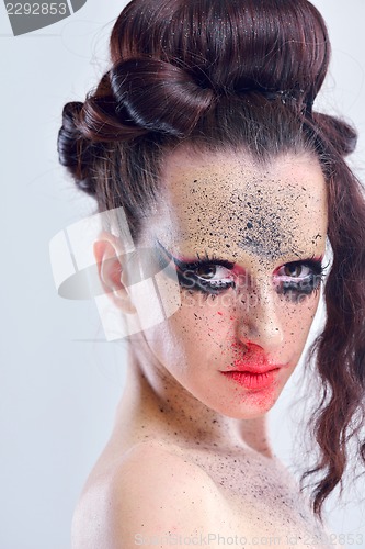 Image of Beautiful Woman with  Luxury Makeup