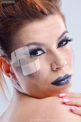 Image of Beautiful Woman with  Luxury Makeup