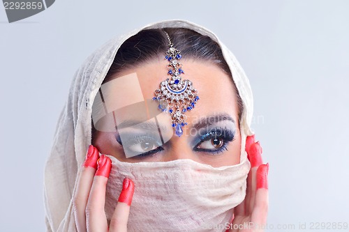 Image of Beautiful Woman with  Luxury Makeup