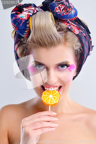Image of Beautiful Woman with  Luxury Makeup