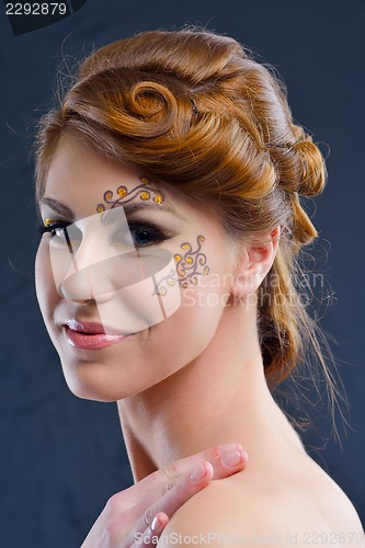 Image of Beautiful Woman with  Luxury Makeup
