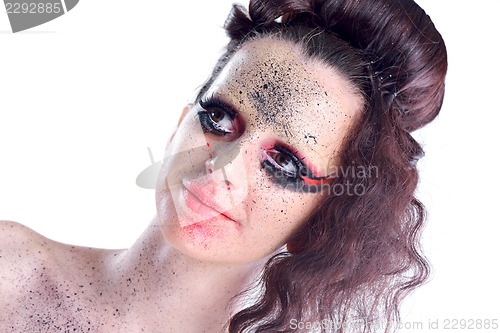 Image of Beautiful Woman with  Luxury Makeup