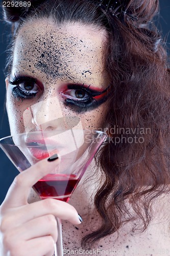 Image of Beautiful Woman with  Luxury Makeup
