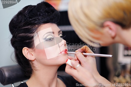 Image of Beautiful Woman with  Luxury Makeup