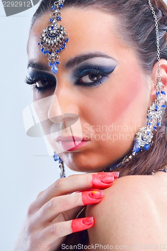 Image of Beautiful Woman with  Luxury Makeup