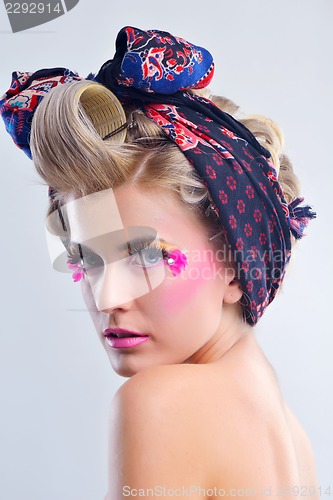 Image of Beautiful Woman with  Luxury Makeup