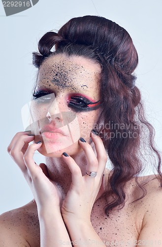 Image of Beautiful Woman with  Luxury Makeup