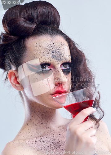 Image of Beautiful Woman with  Luxury Makeup