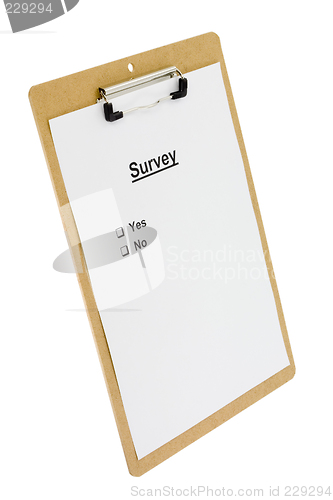 Image of Survey form on a clipboard


