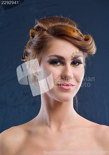 Image of Beautiful Woman with  Luxury Makeup