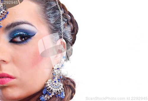 Image of Beautiful Woman with  Luxury Makeup
