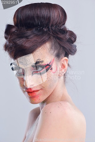 Image of Beautiful Woman with  Luxury Makeup