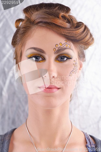 Image of Beautiful Woman with  Luxury Makeup