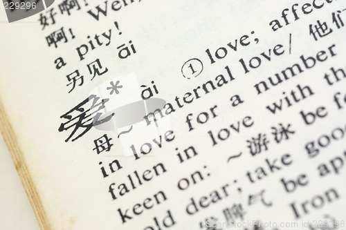 Image of Love written in Chinese

